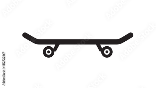 Simple skateboard icon flat vector illustration for extreme sports and recreation isolated on white background