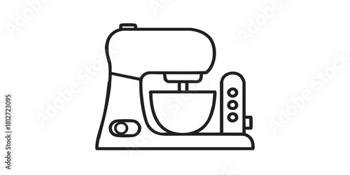 Mixer with toggle switch and buttons line icon, kitchen concept. Vector graphics. Mixer sign on white background, style icon mobile or web design.
