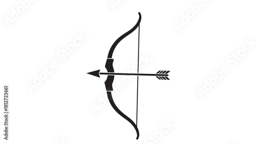 Simple bow and arrow vector illustration isolated on white background archery equipment for design elements