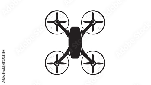 Drone vector icon simple flat glyph design isolated on white background for app and web design