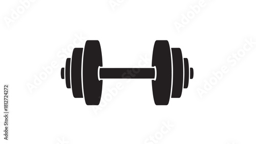 Dumbbell silhouette simple vector illustration for fitness and exercise isolated on white background