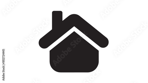 Black house icon simple flat vector glyph isolated on white background for app and web design