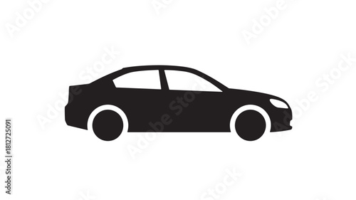 Car icon simple flat vector illustration of a sedan isolated on white background for app and web design
