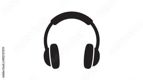 Headphones icon simple flat vector glyph isolated on white background for app design and music listening concepts