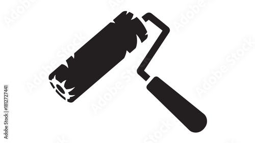Paint roller icon simple flat vector illustration for home renovation and construction projects isolated on white background