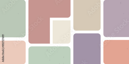 Abstract background featuring pastel colored rounded rectangles arranged in a geometric pattern