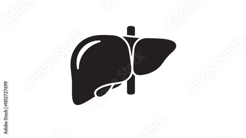 Liver icon simple flat vector glyph design isolated on white background for medical and healthcare concepts