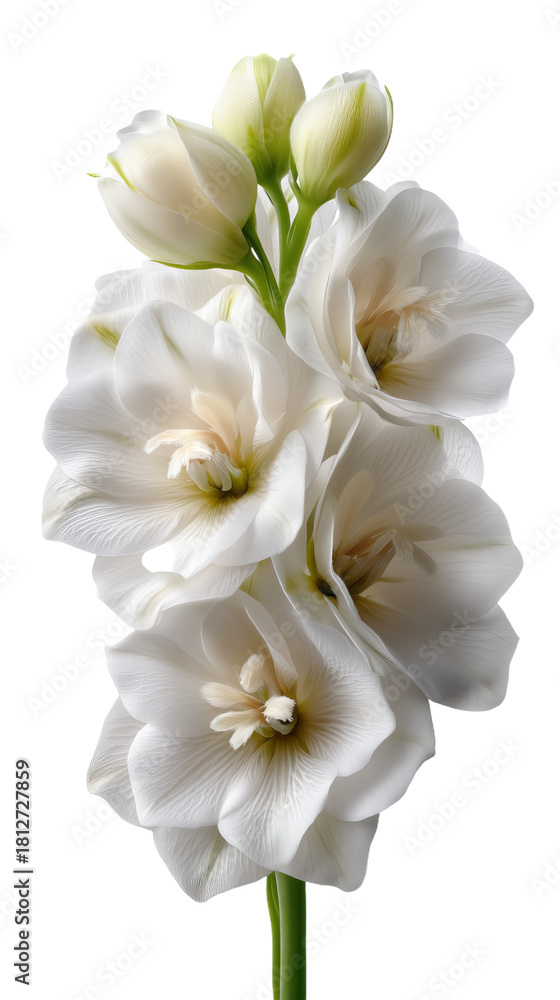 Fototapeta premium Białe kwiaty gladiola na białym tle