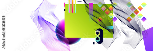 Bright color design backgrounds template summer juicy background with geometric elements