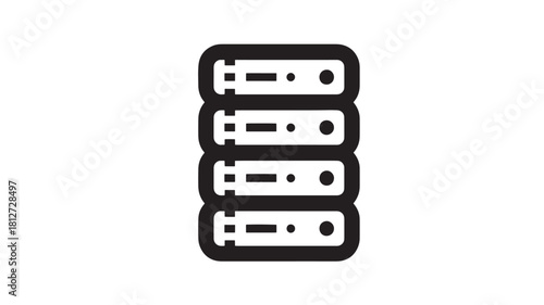Server stack icon simple flat vector illustration for data storage and hosting isolated on white background