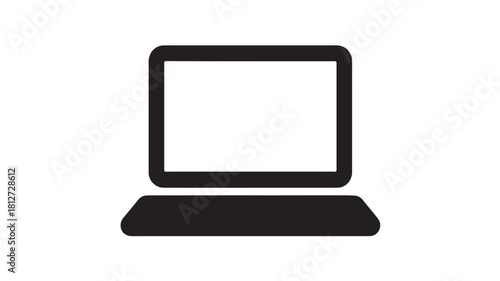 Laptop icon simple flat vector design isolated on white background for web and mobile apps