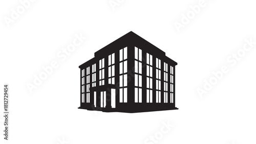 Silhouette of a modern office building vector illustration for real estate or corporate designs isolated on white background