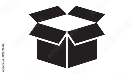 Open box icon simple flat vector illustration isolated on white background for web and mobile design