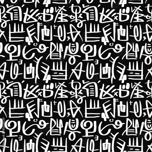 Doodle abstract ethnic pattern. tribal seamless pattern .illustration.