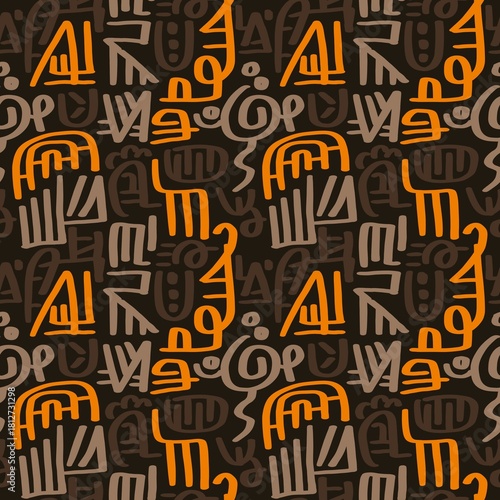 Doodle abstract ethnic pattern. tribal seamless pattern .illustration.