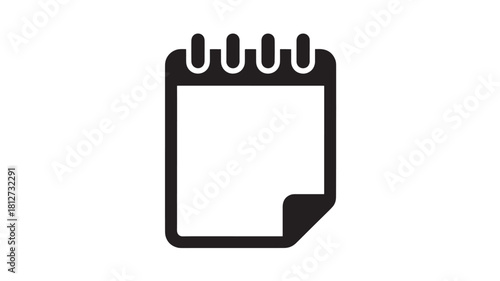 Blank notepad icon simple flat vector design isolated on white background for web and mobile apps