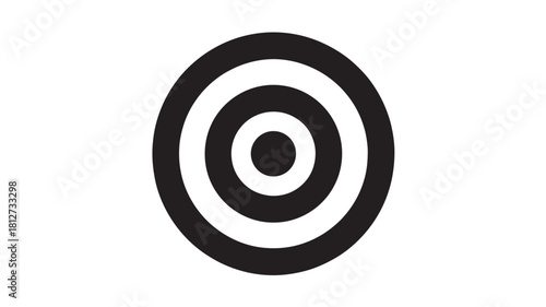 Abstract concentric circles icon simple flat vector design element isolated on white background