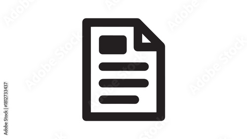 Document icon simple flat vector design element isolated on white background for web and mobile apps