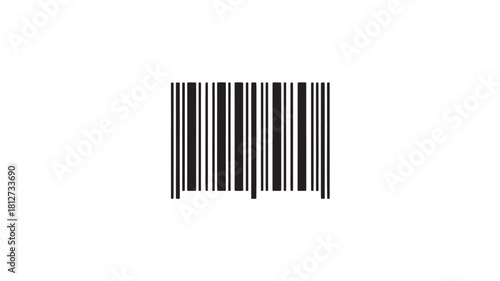 Simple barcode vector illustration black and white design isolated on a clean background for product identification