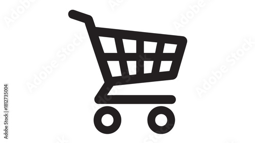 Shopping cart icon simple glyph vector illustration isolated on white background for web and mobile design