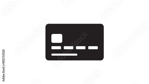 Credit card icon simple flat vector glyph isolated on white background for finance and e-commerce applications