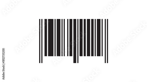 Simple barcode vector illustration black and white flat design isolated on white background for product identification
