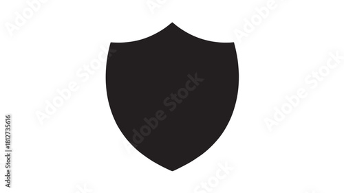 Shield icon in simple flat vector design security and protection concept isolated on white background