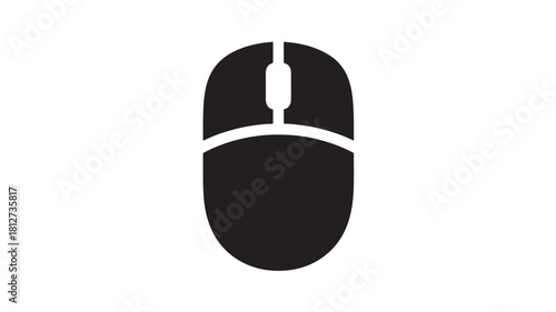 Simple black computer mouse icon flat vector design element for user interface and web design isolated on white background