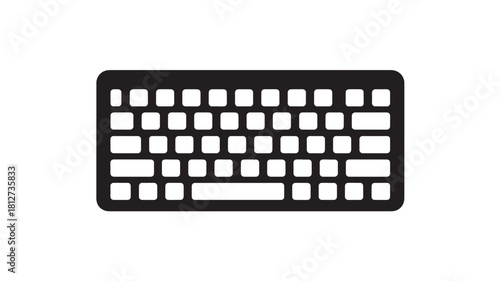 Simple keyboard vector illustration minimalist flat design element isolated on white background for user interface and web design