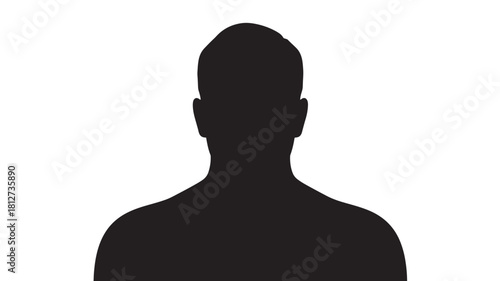 Silhouette of a persons head anonymous profile in black vector illustration for user interface and design element