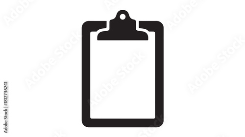 Clipboard icon simple flat vector design isolated on white background for user interface and graphic design projects
