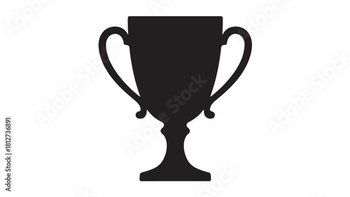 Trophy cup silhouette simple vector glyph icon for award and achievement concepts isolated on white background