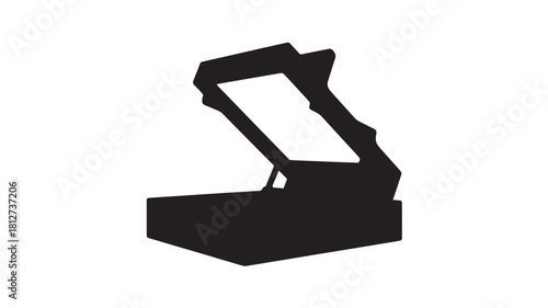 Silhouette of a flatbed scanner a simple vector illustration for office equipment isolated on white background
