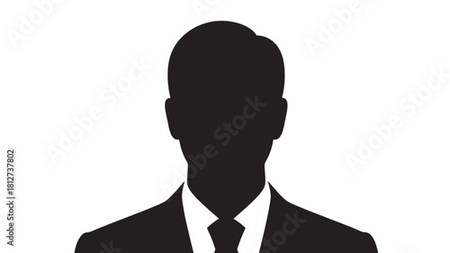 Silhouette of a man in a suit anonymous person vector illustration isolated on white background