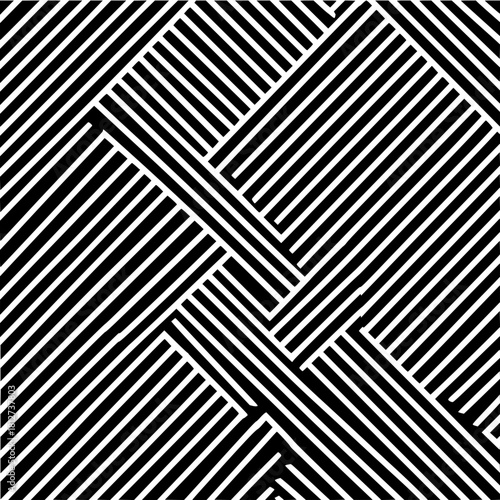Abstract geometric optical illusion black and white lines pattern background vector design wallpaper art graphic style
