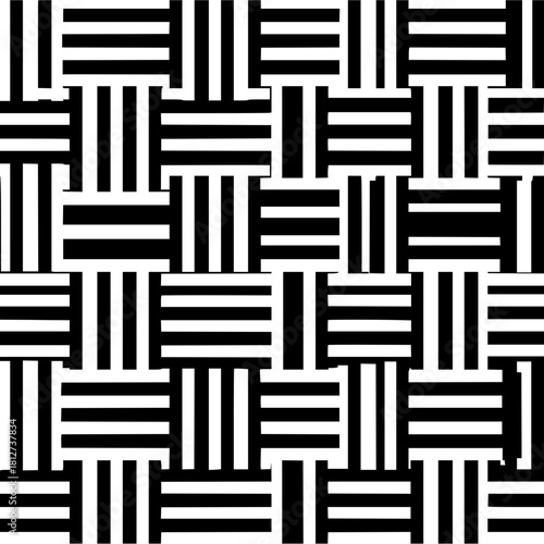 Black and white pattern abstract design geometric art illustration graphic vector background modern texture 3d