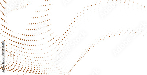 Elegant brown halftone curve wave pattern with dotted abstract motion effect producing stylish modern backgrounds perfect for templates branding artistic visuals and contemporary decorative layouts