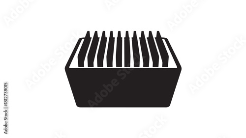 Black CPU icon simple flat vector design element isolated on white background for web and mobile apps