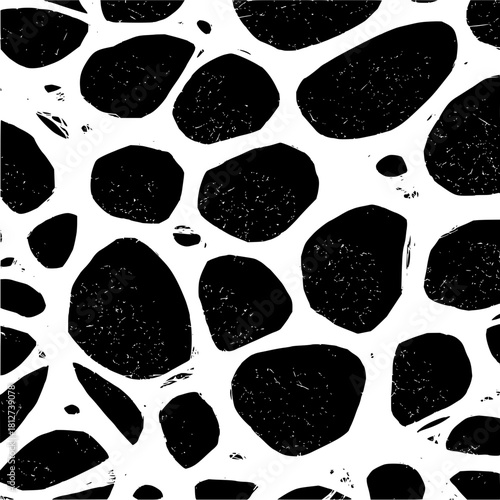 Black and white abstract organic shapes pattern vector design art illustration graphic background wallpaper texture