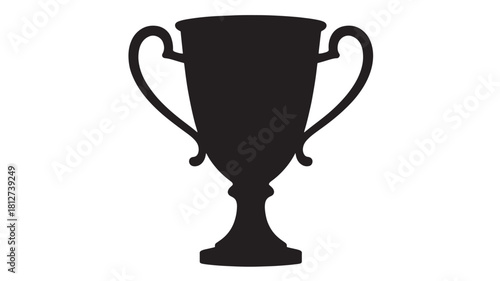 Trophy cup silhouette simple vector illustration for award ceremony isolated on white background