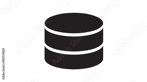 Database icon simple flat vector glyph isolated on white background for app and web design