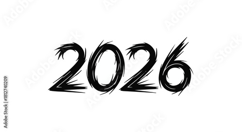Bold brushstroke numbers representing the upcoming year 2026