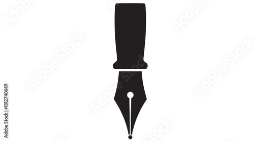 Elegant fountain pen vector icon classic writing instrument illustration isolated on white background for graphic design