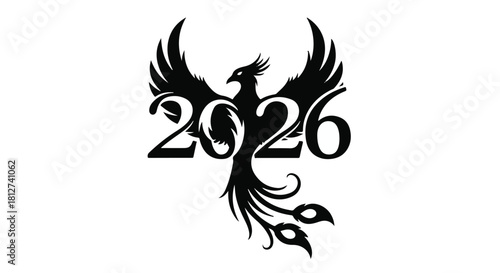 Symbolic phoenix rising with the year 2026, representing rebirth and new beginnings