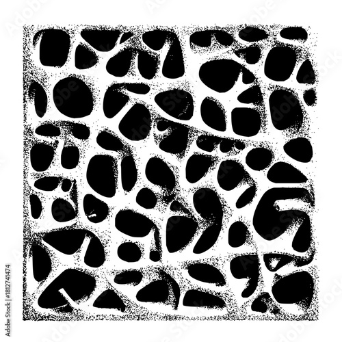 Abstract black and white porous organic cell structure pattern vector background design illustration artwork
