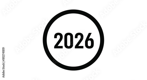 Bold circle graphic featuring the year 2026, representing future planning and goals.