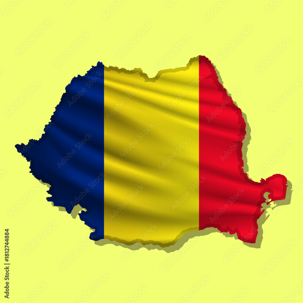 Obraz premium Vector flag Romania in the form of a ma