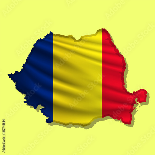 Vector flag Romania in the form of a ma