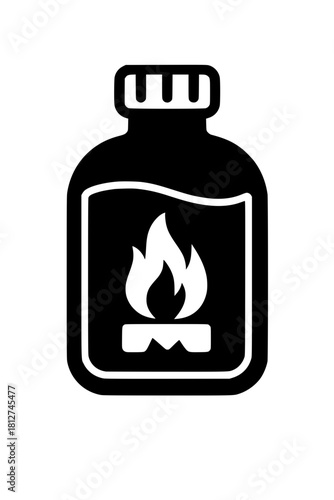 Flammable Chemical Bottle_Black