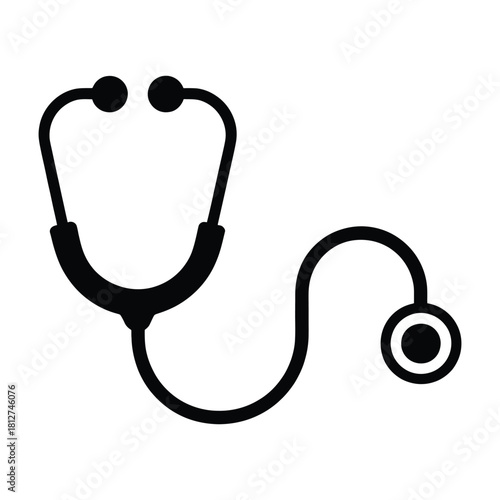 Stethoscope Isolated on White Background Medical Equipment for Listening to Heart and Lungs Healthcare Tool for Diagnosis and Examination in Clinic Flat Vector Illustration